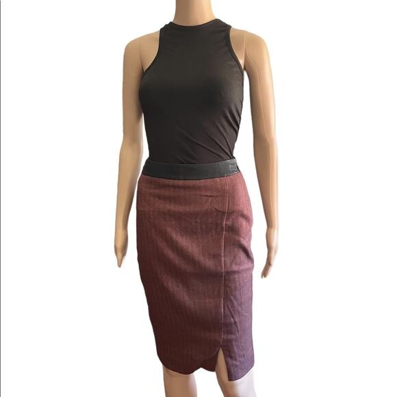 NWT The Limited Maroon midi fitted pencil skirt size 00P - Picture 1 of 14